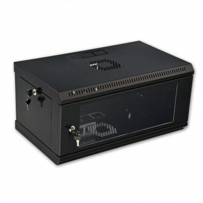 Серверный шкаф настенный 19&Prime; 4U UA-MGSWL435B (284х600х350 мм) черный 77783320 фото