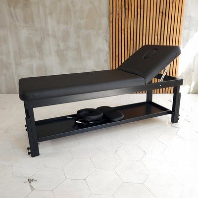 Стационарная косметологическая кушетка KP-10 Plus Black для массажа 658565 фото